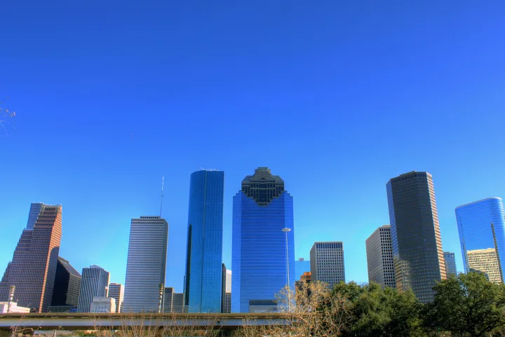 Houston skyline viewed from Eleanor Tinsley Park